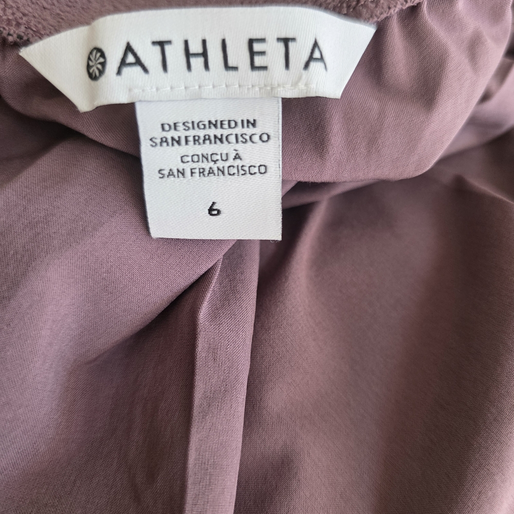 Athleta Brooklyn Heights High Rise Pleated Wide Leg Pants Mauve SZ 6 - Picture 10 of 11